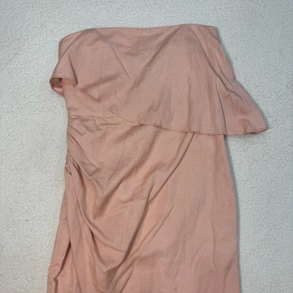 Rumer The Label Revolve Cascade Pink Midi Linen Blend Dress Size XS Retails $349 - Picture 6 of 13